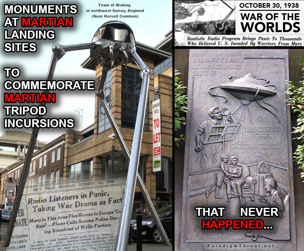 A monument commemorating the Martian invasion in Woking, England, near Horsell Common