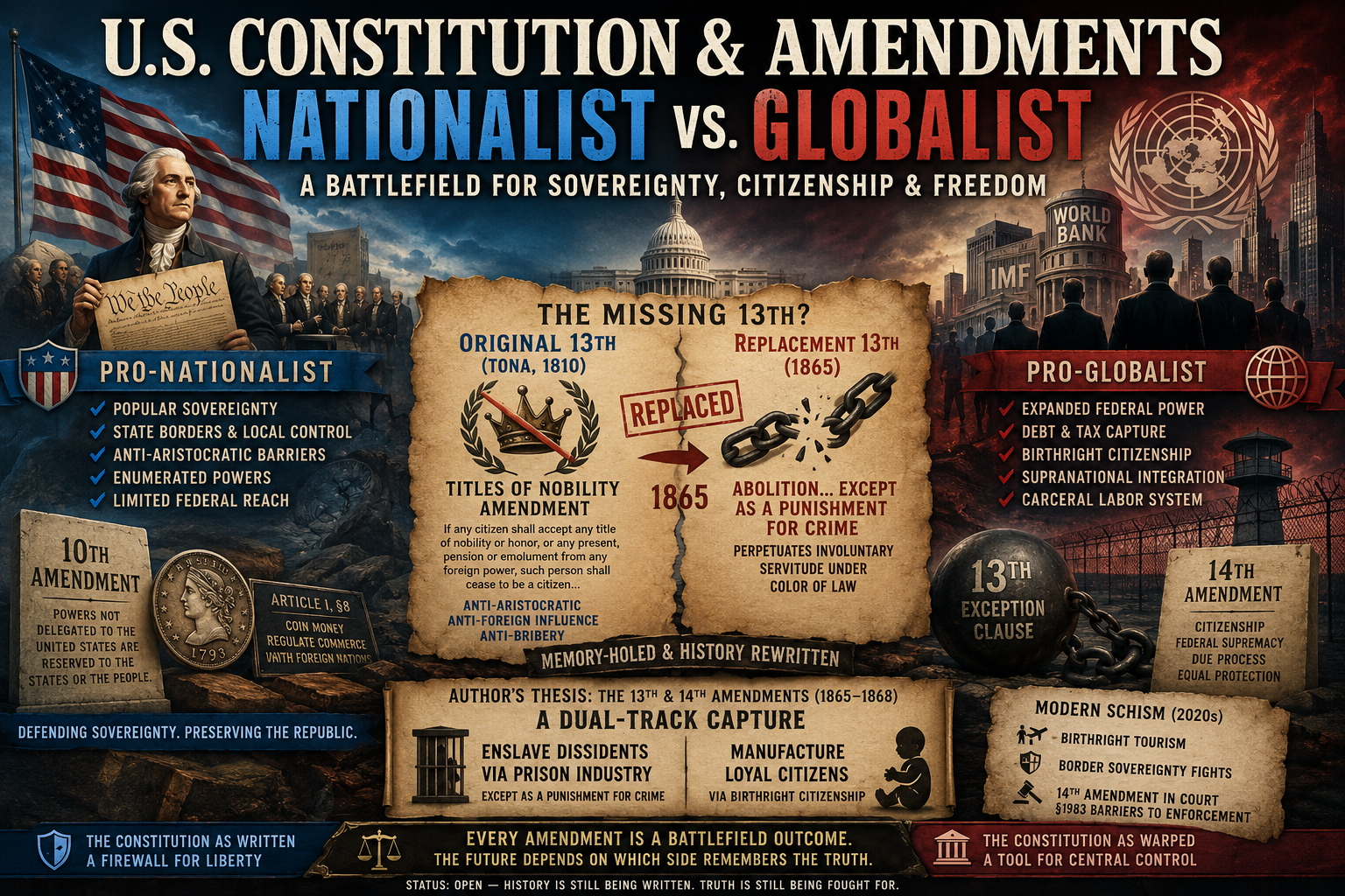Constitution and amendments — nationalist vs globalist battlefield