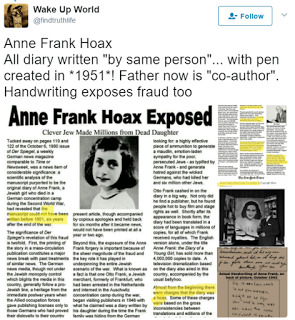 Anne Frank hoax meme — 1951 pen, handwriting, Otto co-author