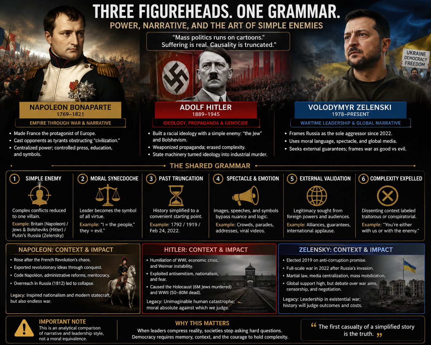 Zelensky forward-history memory war — figurehead grammar, Holodomor soil, simplified Jew