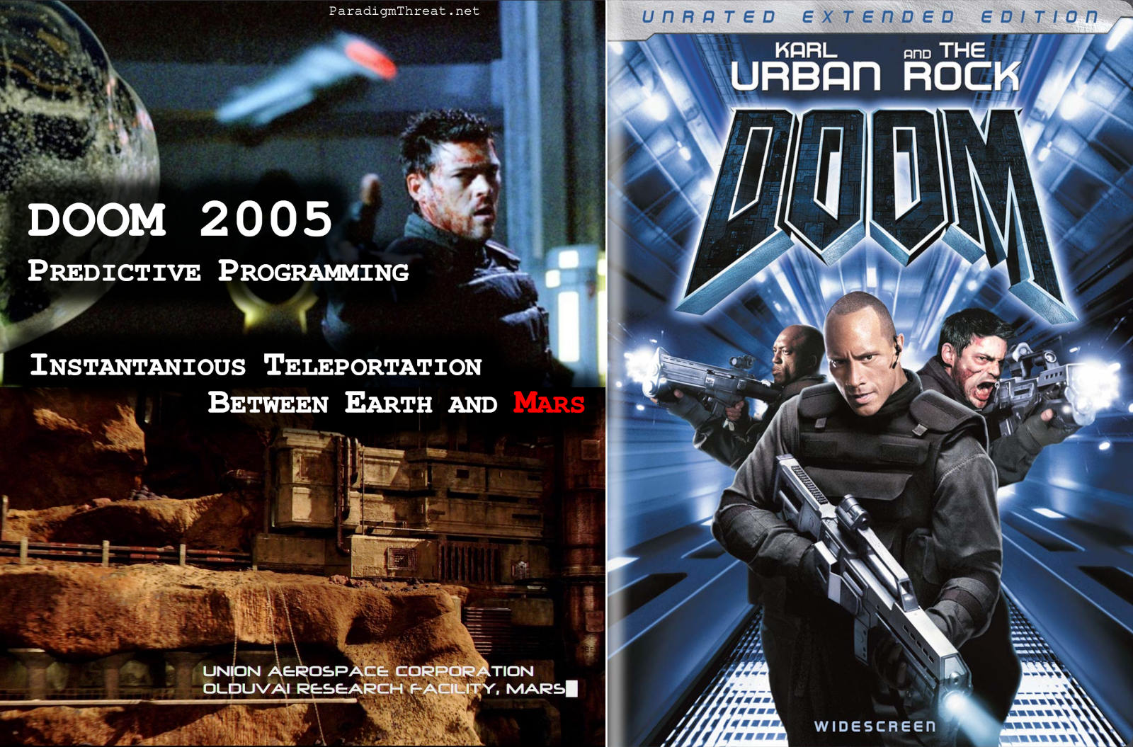 The movie Doom 2005 demonstrates an  between  and .
