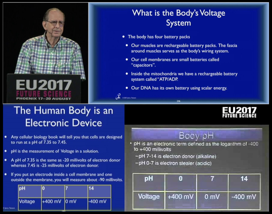 Dr. Jerry Tennant — body as electronic device, pH as voltage, EU2017 Future Science